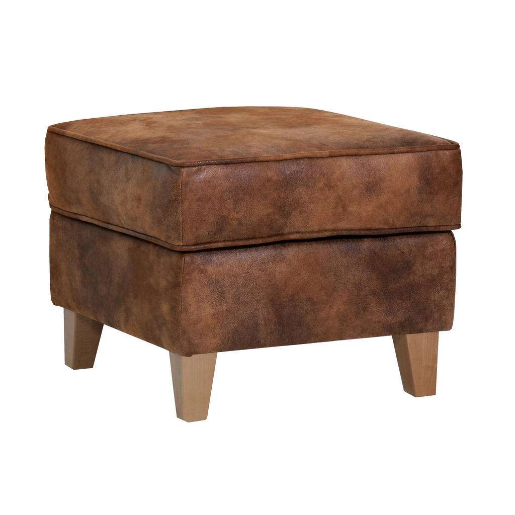 XXXL HOCKER Mikrofaser Kiefer massiv Braun