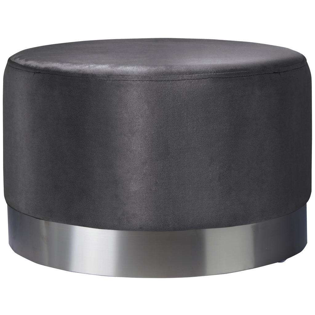 Xora HOCKER Samt Grau, Silber