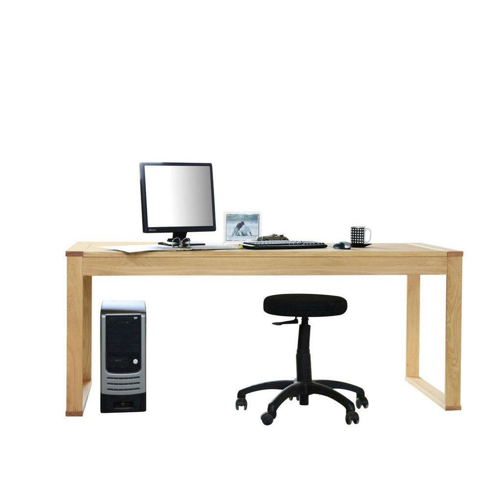 Carryhome SCHREIBTISCH Eiche massiv Braun