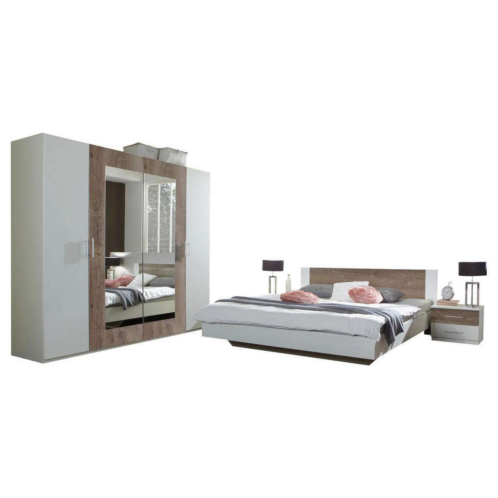 Carryhome SCHLAFZIMMER 180/200 cm, Weiß, Braun