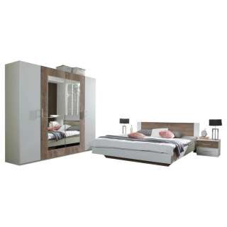 Carryhome SCHLAFZIMMER 180/200 cm, Weiß, Braun