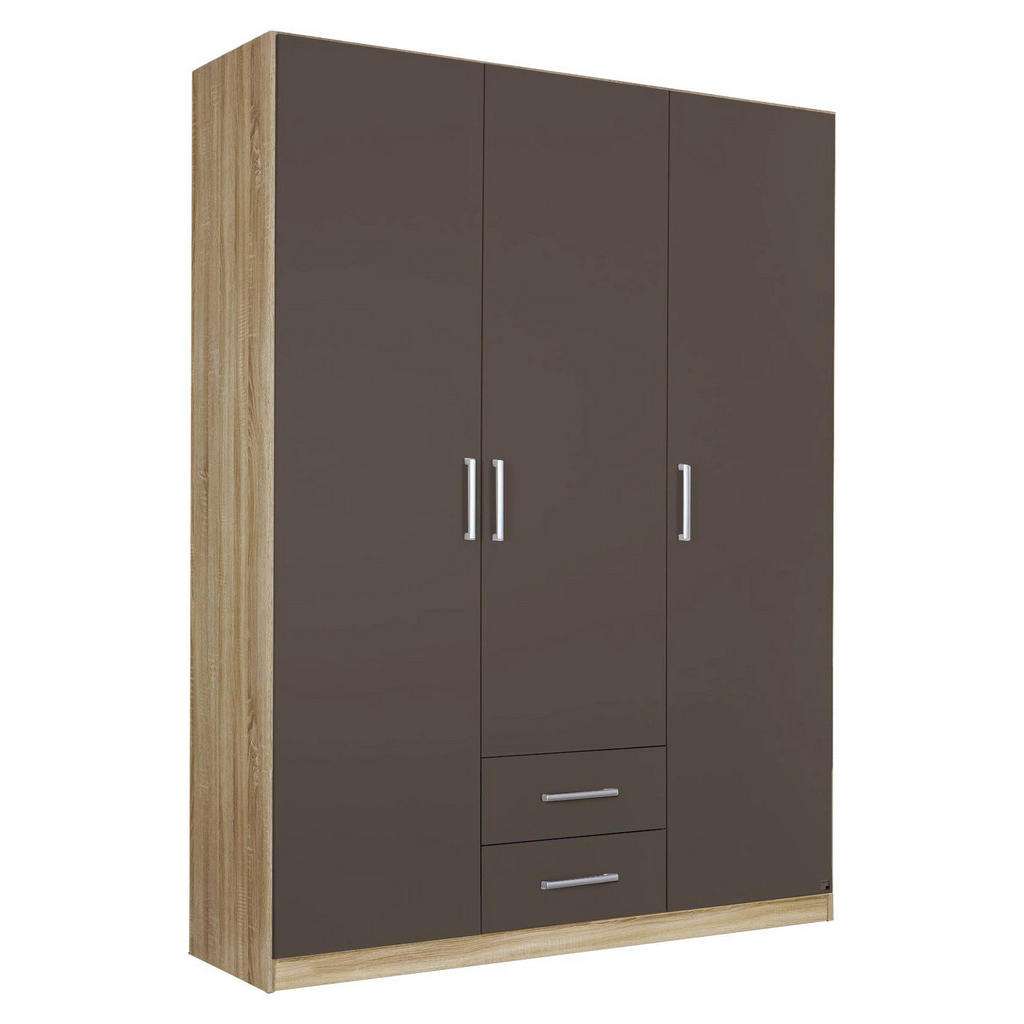 Carryhome DREHTÜRENSCHRANK 3-türig Grau, Braun