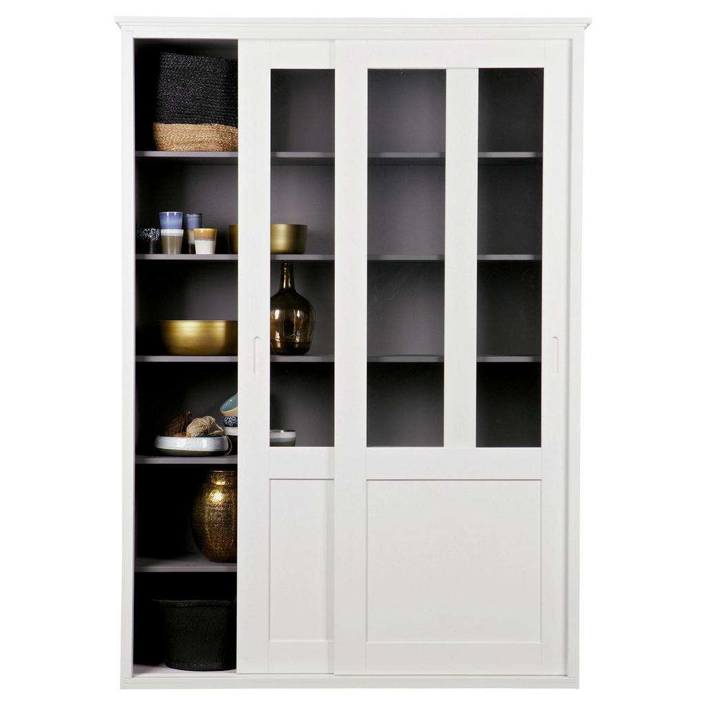 Ambia Home VITRINE Kiefer massiv Weiß