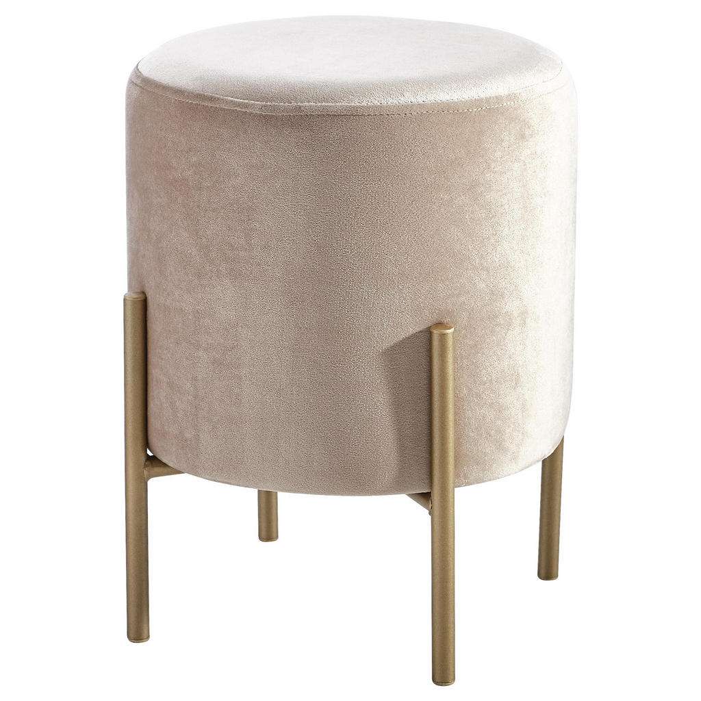 Xora HOCKER Samt Gold, Beige