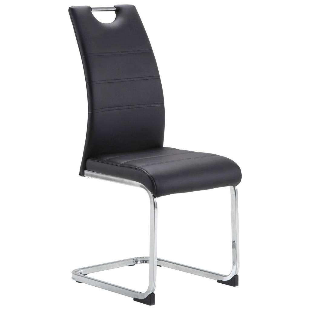 Carryhome SCHWINGSTUHL Lederlook Schwarz, Silber