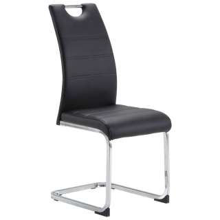 Carryhome SCHWINGSTUHL Lederlook Schwarz, Silber