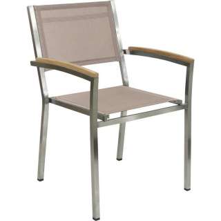 Zebra Süd STAPELSESSEL Teakholz Edelstahl Braun, Silber, Braun