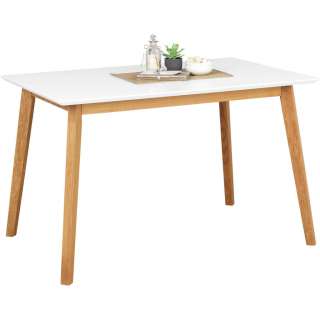 Celina Home ESSTISCH Eiche massiv rechteckig Weiß, Braun