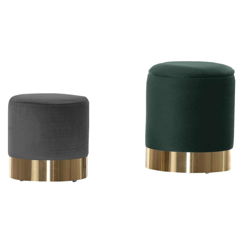 Carryhome HOCKERSET Grau, Grün