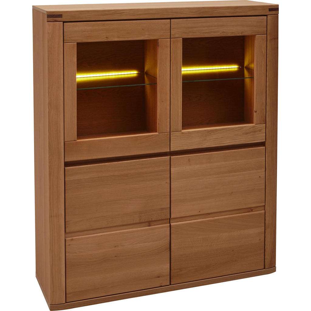 Voleo HIGHBOARD Kernbuche furniert, massiv geölt, foliert Braun