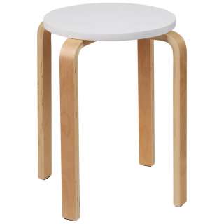 Carryhome HOCKER Birke, Pappel furniert, Sperrholz Weiß, Braun