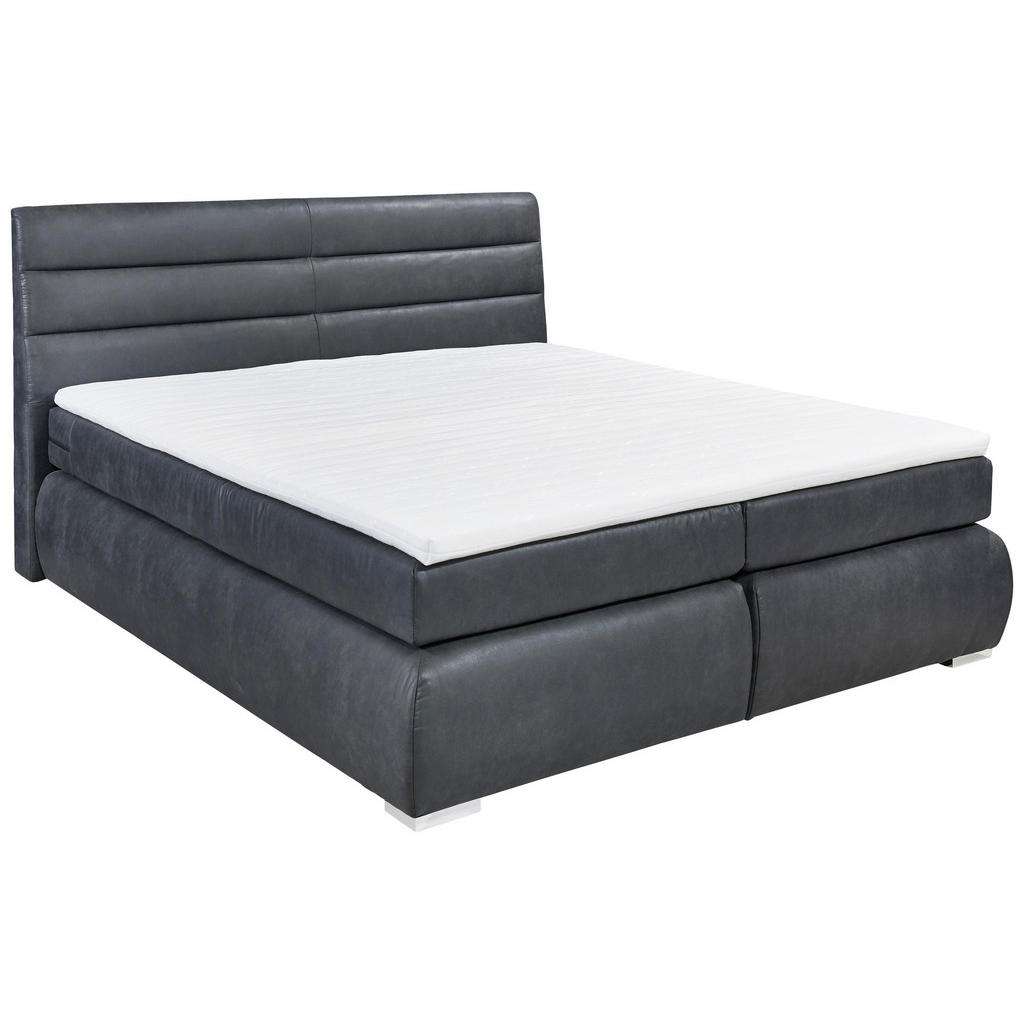 Esposa BOXSPRINGBETT 180/200 cm INKL. Matratze, Bettkasten, Topper, Grau