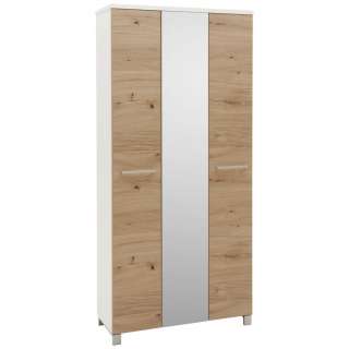 Dieter Knoll GARDEROBENSCHRANK Balkeneiche furniert lackiert Weiß, Braun