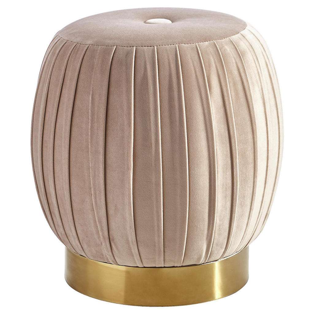 Xora HOCKER Samt Gold, Beige