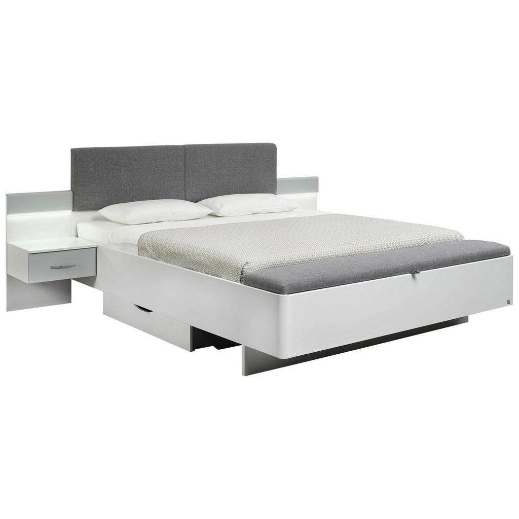 Carryhome BETTANLAGE 180/200 cm, Weiß, Grau