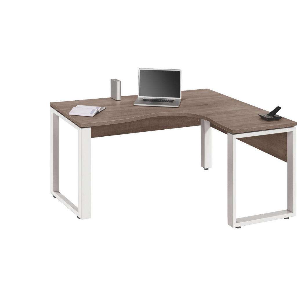 Voleo ECKSCHREIBTISCH Weiß, Braun