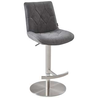 Novel BARHOCKER Lederlook Grau, Silber