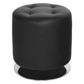 XXXL HOCKER Lederlook Schwarz, Silber