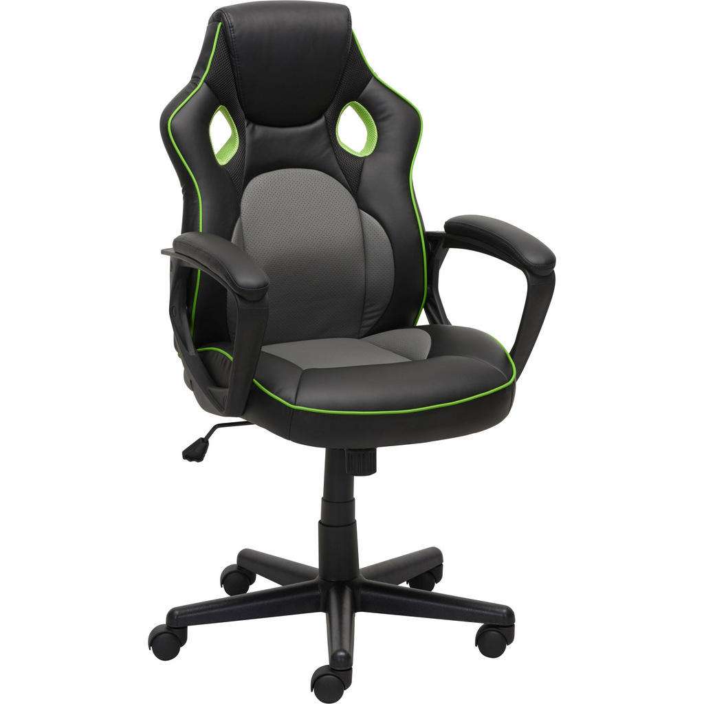 Xora CHEFSESSEL Lederlook, Netzbespannung Grau, Schwarz