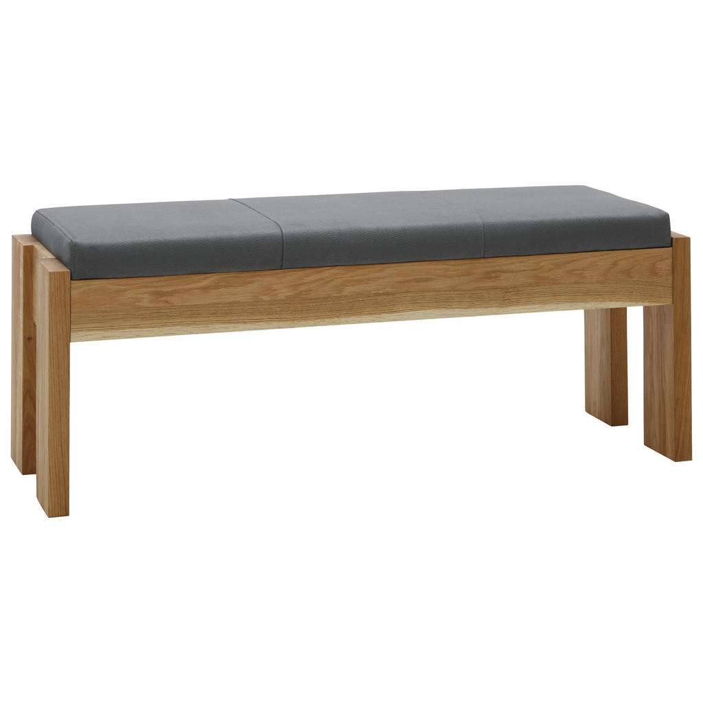 Voleo HOCKERBANK Eiche massiv Grau, Braun