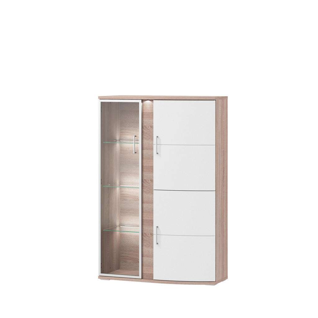 Xora VITRINE Weiß, Braun
