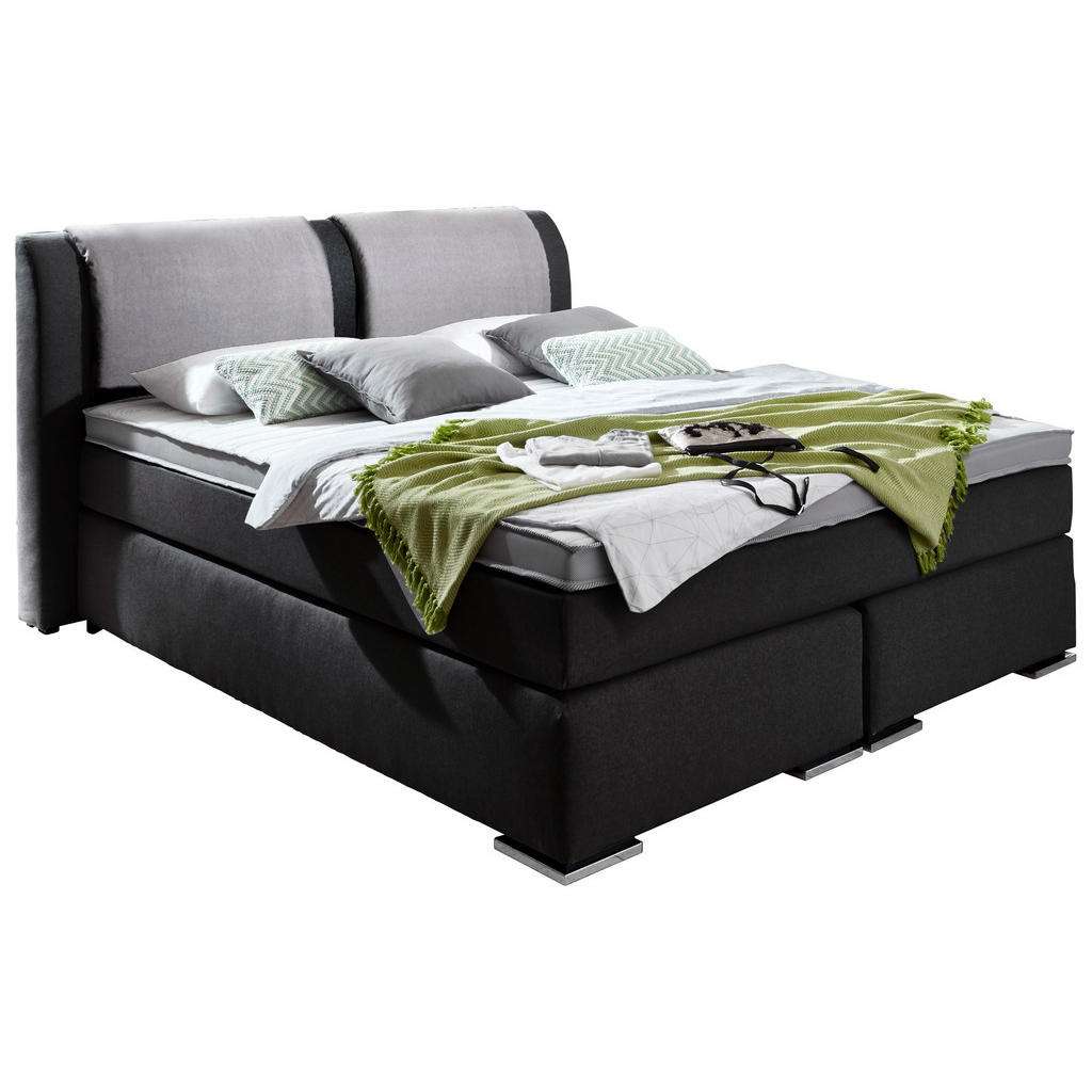 Carryhome BOXSPRINGBETT Webstoff 180/200 cm INKL. Matratze, Topper, Grau