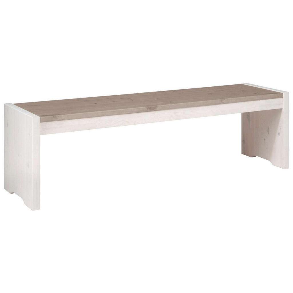 Carryhome SITZBANK Kiefer massiv Weiß