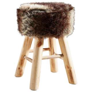 Ambia Home HOCKER Kiefer Braun, Mehrfarbig