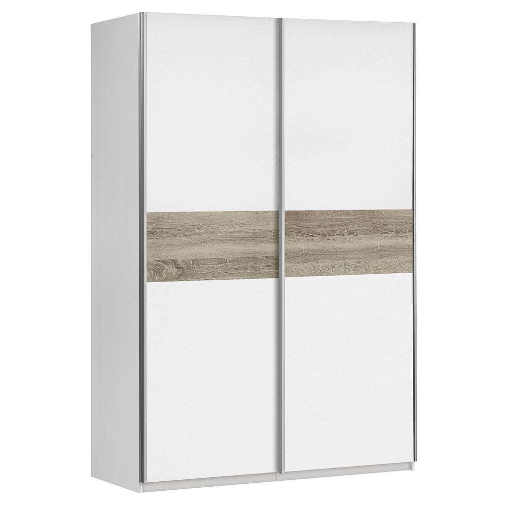 Carryhome SCHWEBETÜRENSCHRANK 2-türig Weiß, Beige