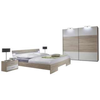 Carryhome SCHLAFZIMMER 180/200 cm, Weiß, Braun