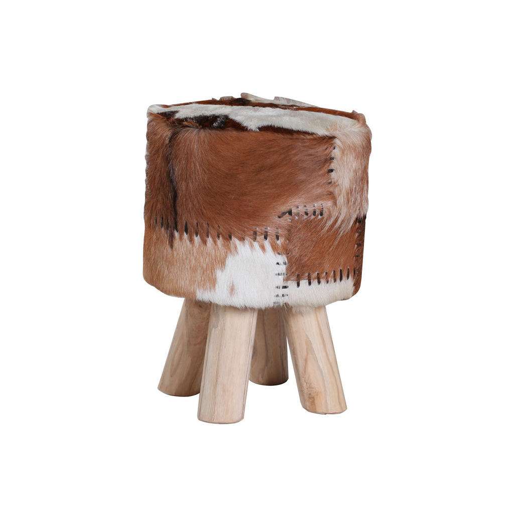 Carryhome HOCKER Recyclingholz, Teakholz massiv Mehrfarbig