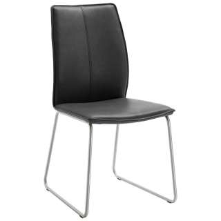 Dieter Knoll STUHL Echtleder Grau, Silber