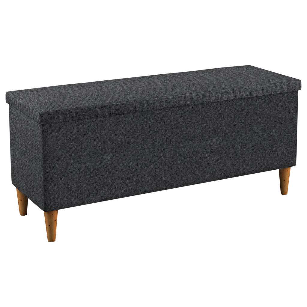 Linea Natura BETTBANK Webstoff Eiche massiv Braun, Grau