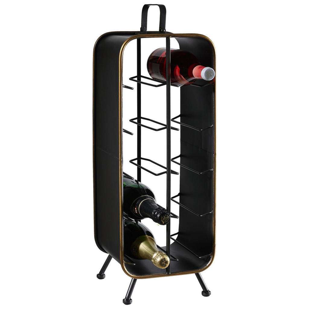 Ambia Home WEINREGAL Schwarz, Gold