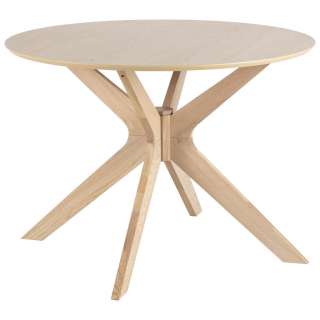 Carryhome ESSTISCH Eiche furniert, massiv rund Braun