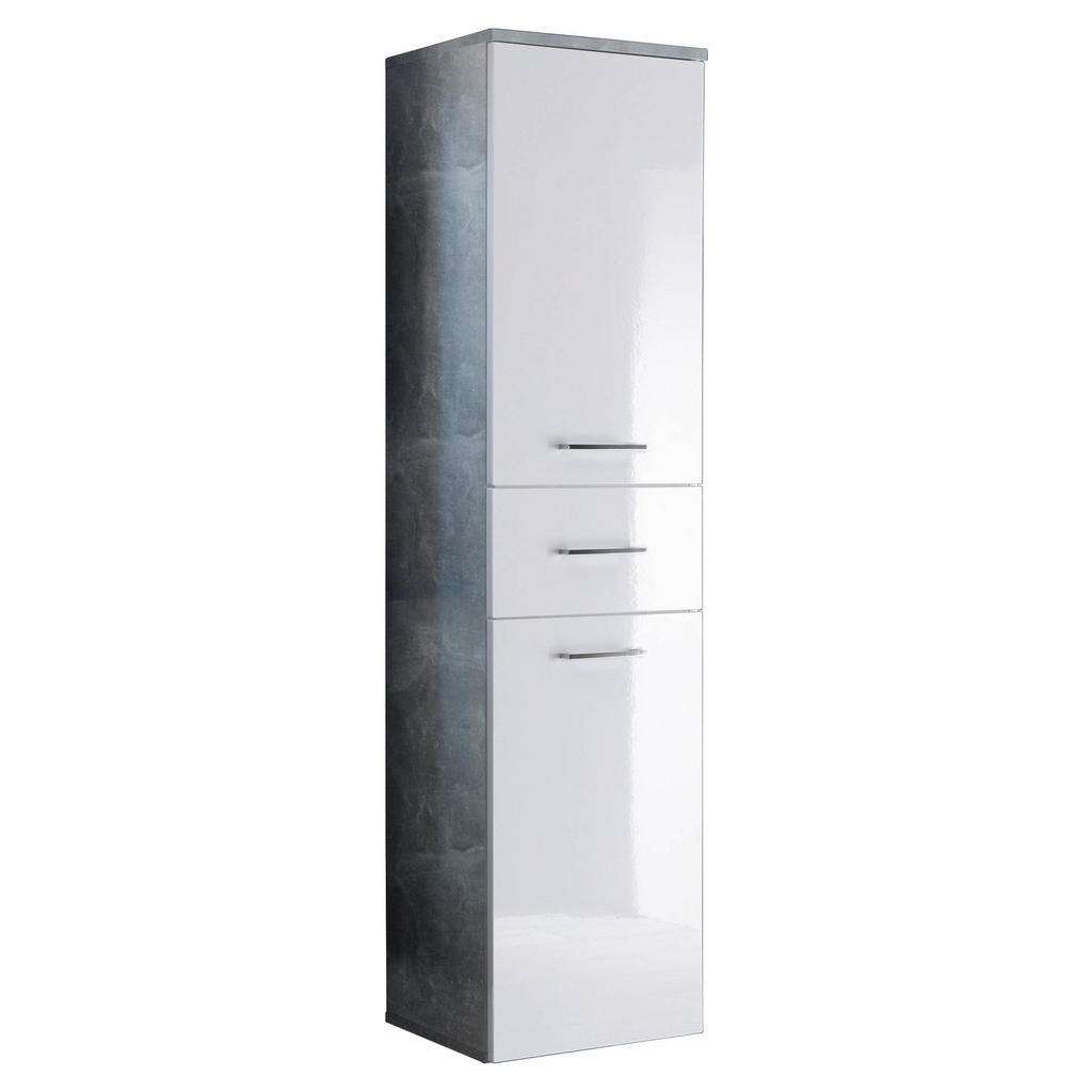 XXXL HOCHSCHRANK Weiß, Weiß, Grau