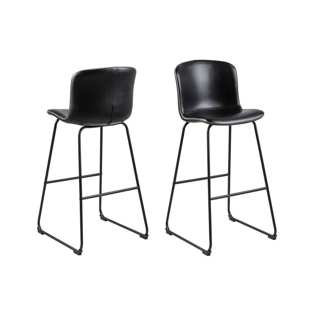 Carryhome BARHOCKER Lederlook Schwarz
