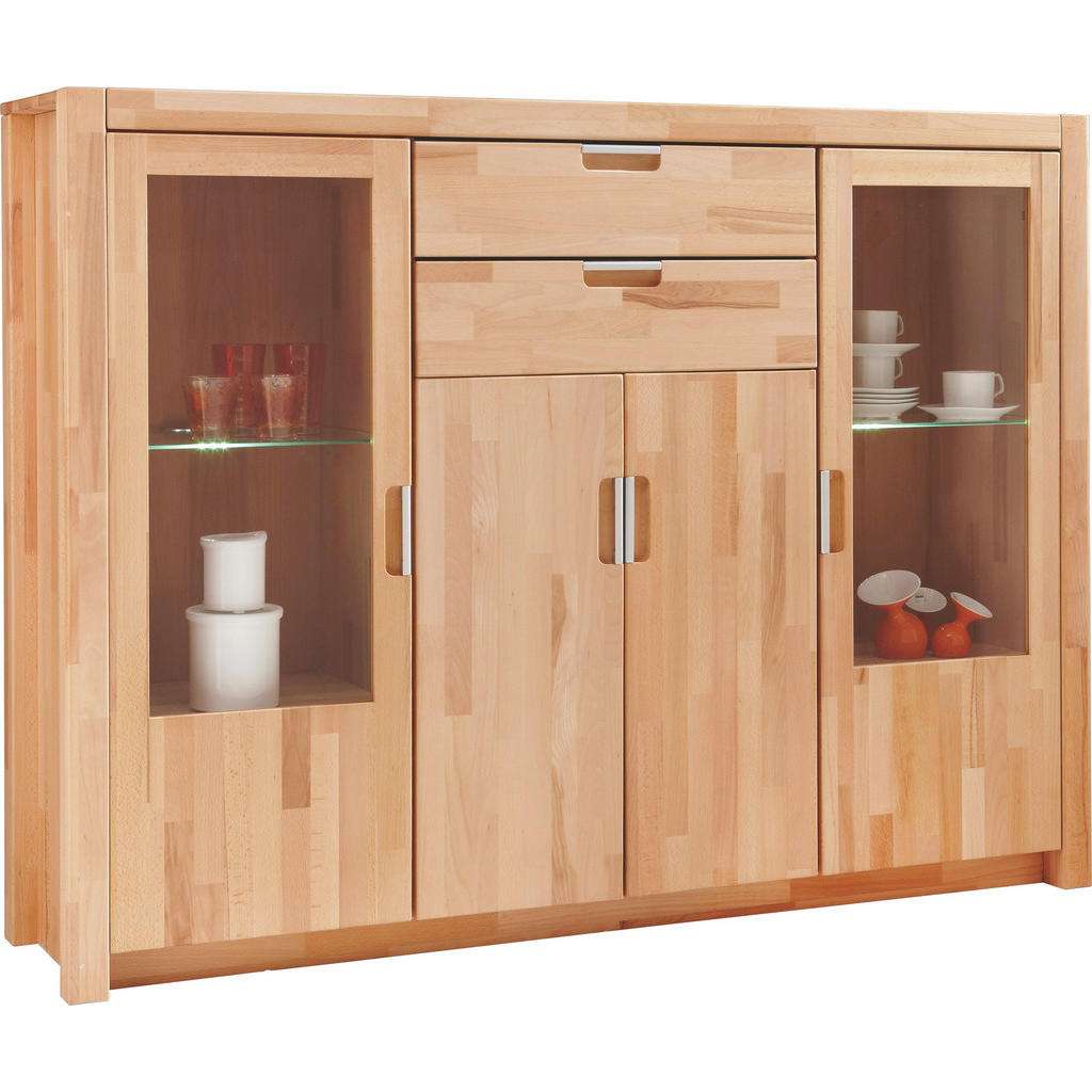 Carryhome HIGHBOARD Kernbuche furniert, massiv geölt Braun