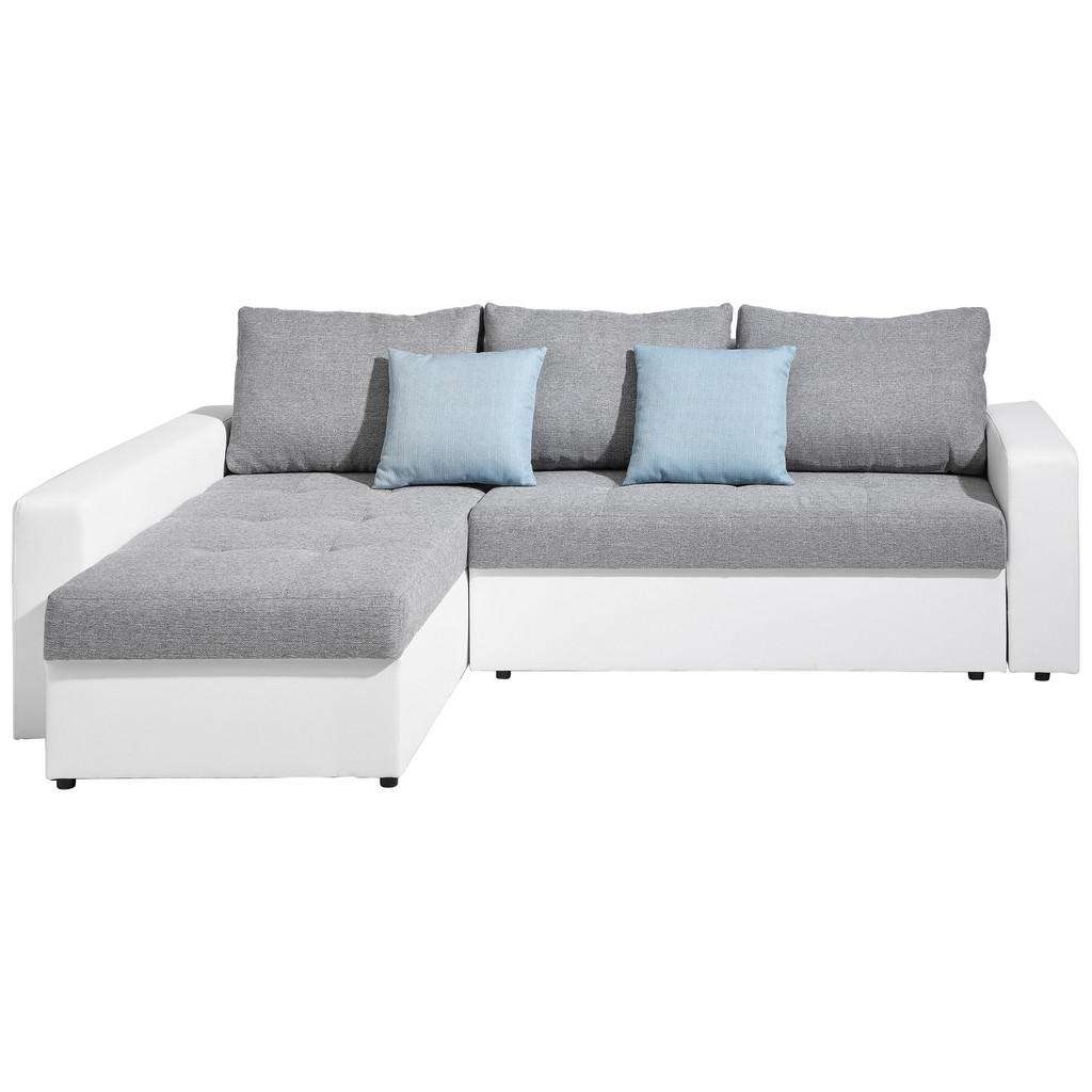 Ti`me WOHNLANDSCHAFT Mehrfarbig, Weiß Lederlook, Webstoff