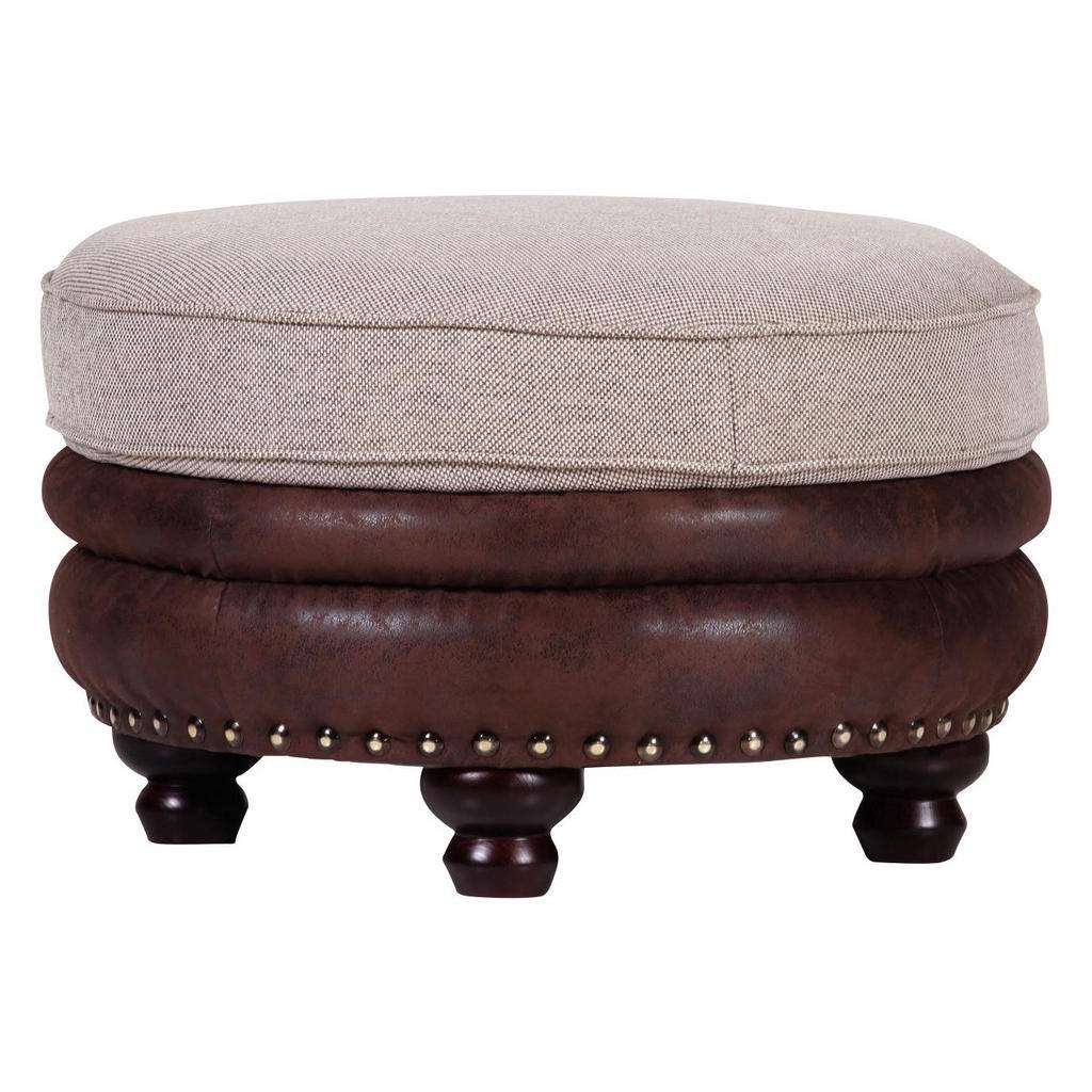 Carryhome HOCKER Lederlook, Webstoff braun, Beige