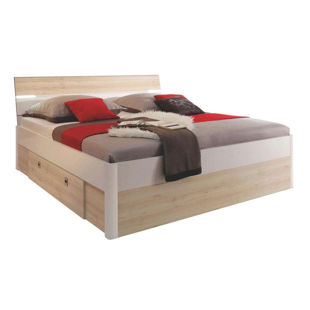 Ti`me STAURAUMBETT 180/200 cm, Weiß, Braun