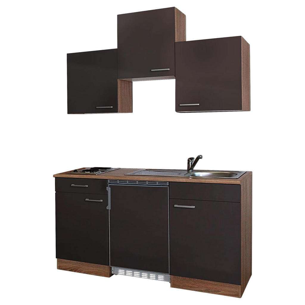 XXXL MINIKÜCHE E-Geräte, Spüle, Braun