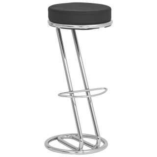 Carryhome BARHOCKER Lederlook Schwarz, Silber