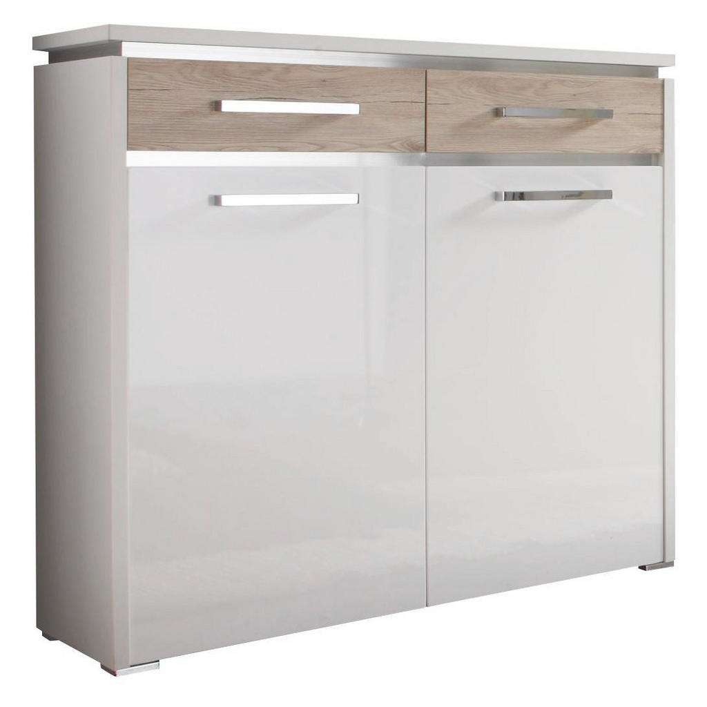 Moderano SCHUHSCHRANK matt, Hochglanz, lackiert Weiß, Braun