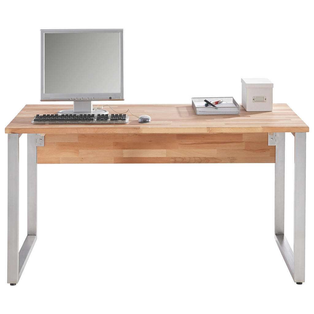 Carryhome SCHREIBTISCH Kernbuche massiv Braun