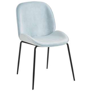 Xora STUHL Samt Schwarz, Blau