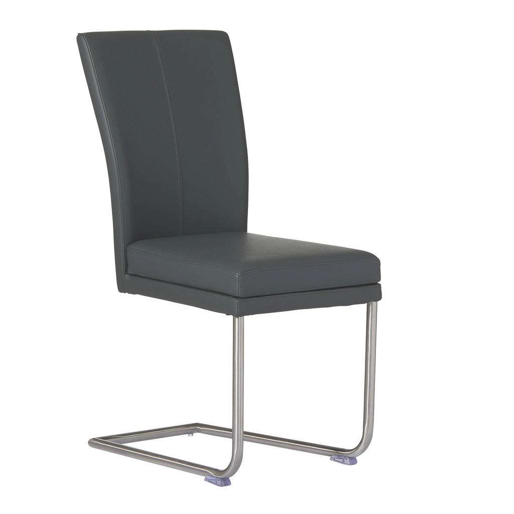 Valdera SCHWINGSTUHL Echtleder Grau, Silber