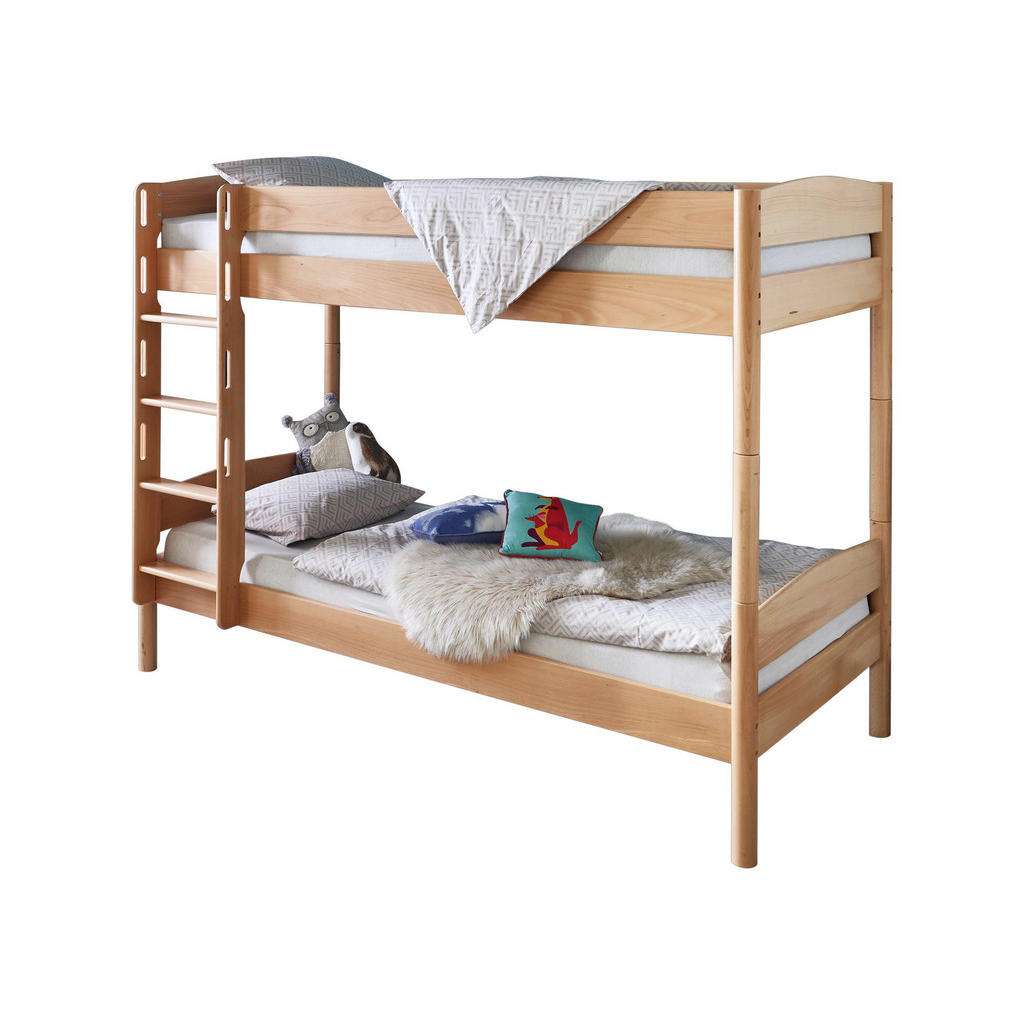 XXXL ETAGENBETT Buche massiv 90/200 cm Mehrfarbig