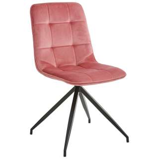 Xora STUHL Samt Rosa, Schwarz