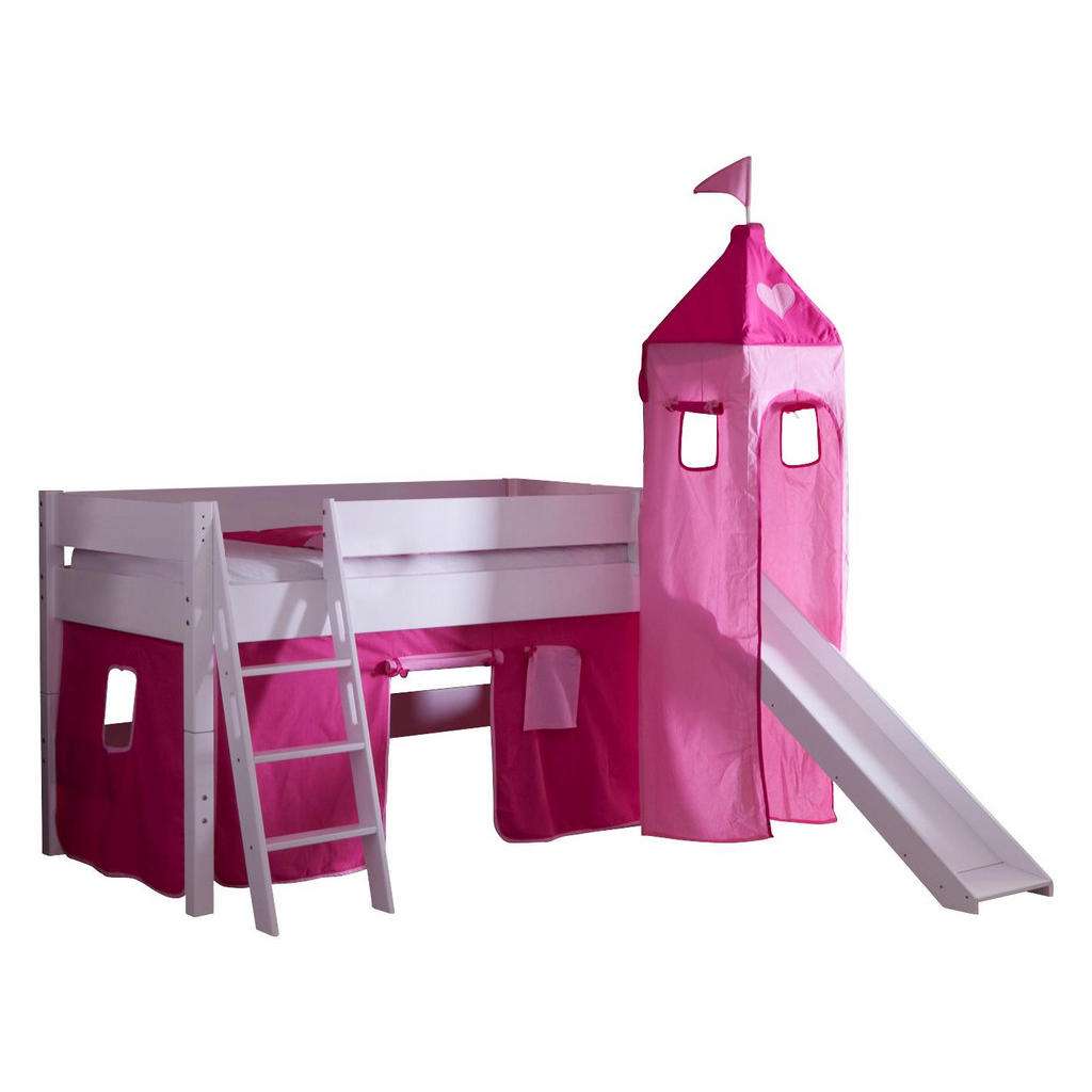 XXXL SPIELBETT Buche massiv 90/200 cm Rosa, Rosa